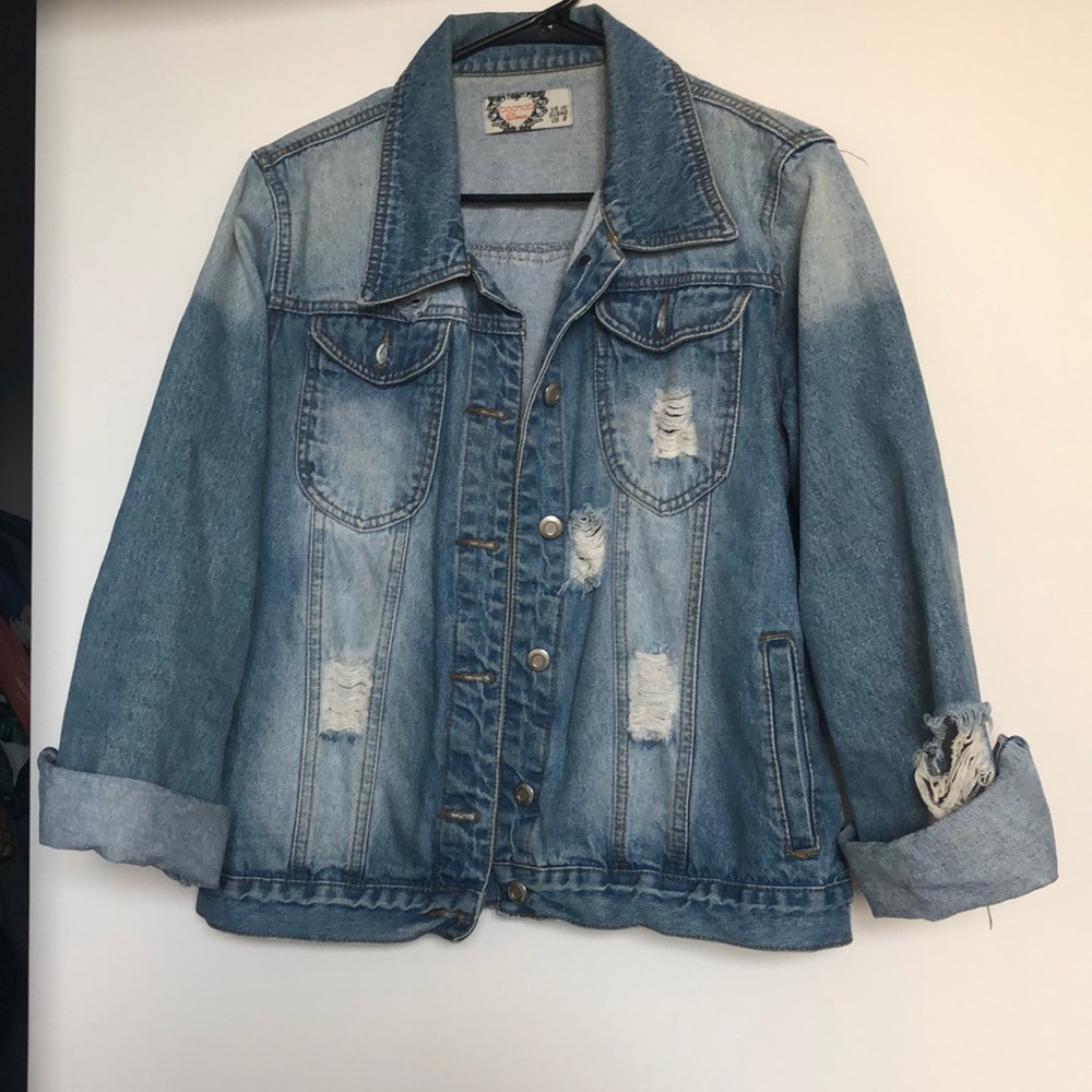 Boohoo distressed denim jacket